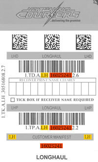 Courier tickets and packs